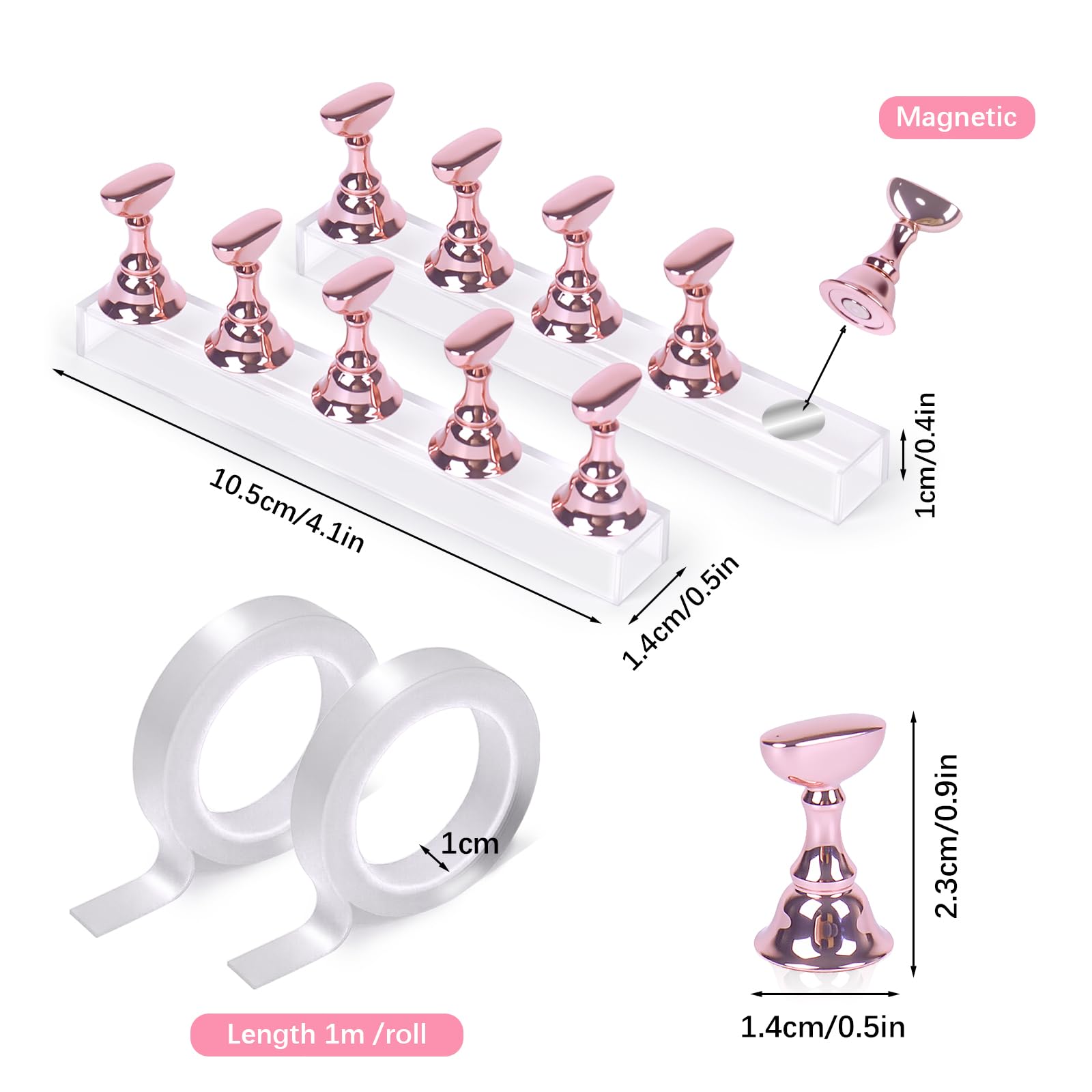 JUSTOTRY magnetic nail clip and base provide secure attachment for steady practice.