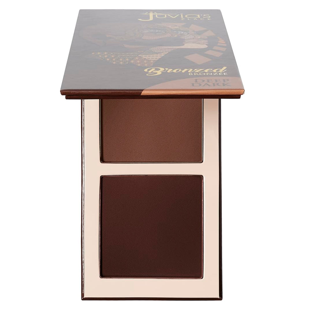 Juvia's Place Bronzed Duo Deep Dark compact with soft matte bronzer for natural contour.