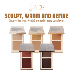 Swatches of Juvia's Place Bronzed Duo showing two shades for blendable contour and depth.