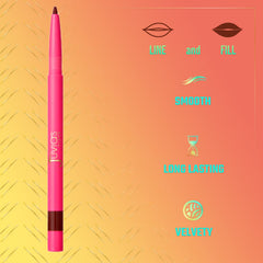 Delineador labial Luxe de Juvia's Place Brownie: definición precisa sin transferencia.