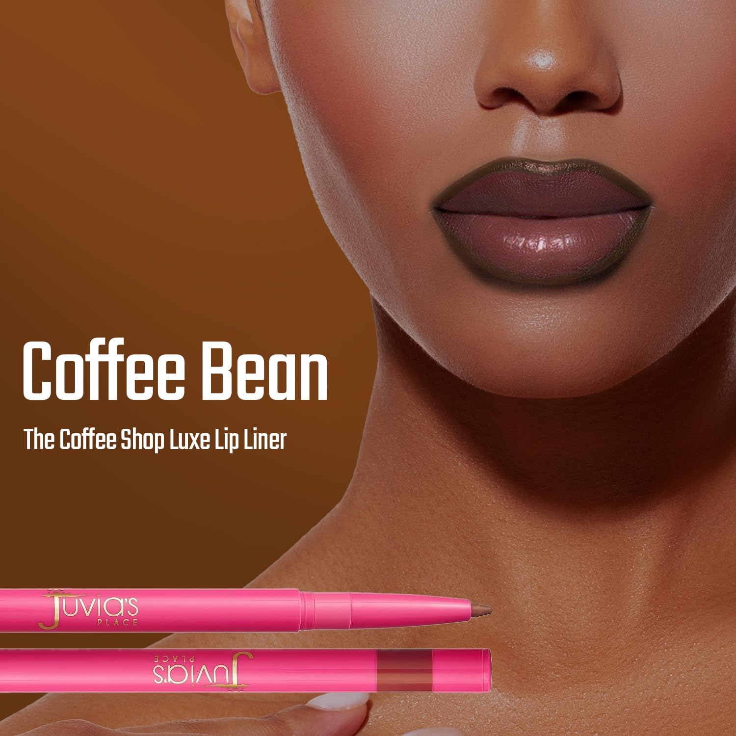 Delineador Luxe Coffee Shop de Juvia's Place, tonos cafe para looks versátiles.