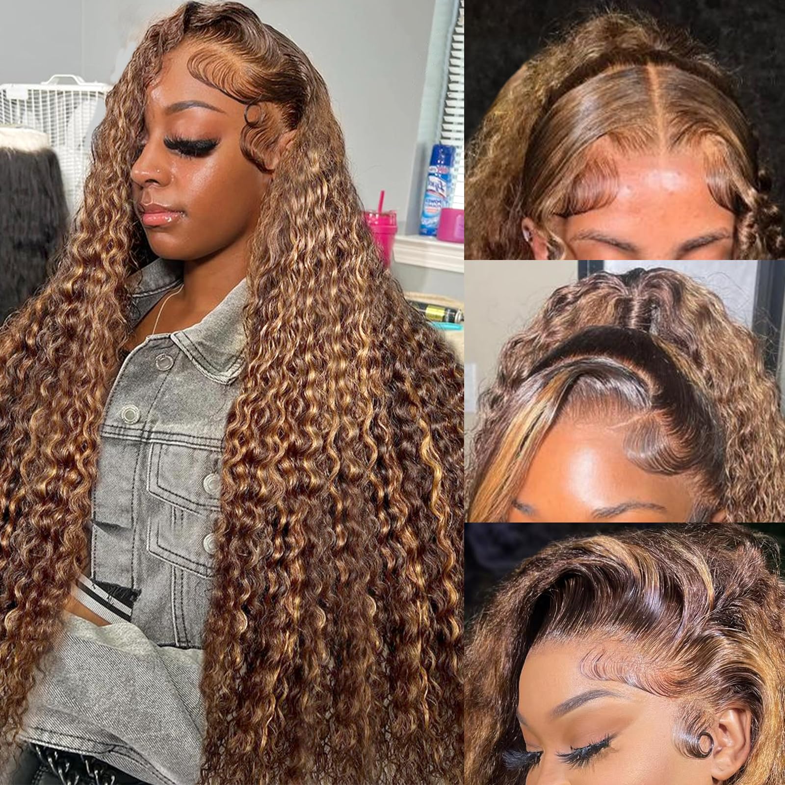 Juviso honey blonde deep wave wig 30in showing luxurious length and full density for drama