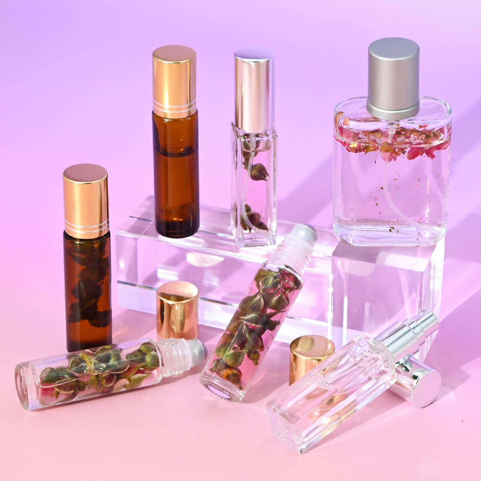 JUYRLE essential oils selection enables personalized fragrance creation.
