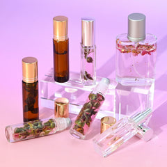 JUYRLE essential oils selection enables personalized fragrance creation.