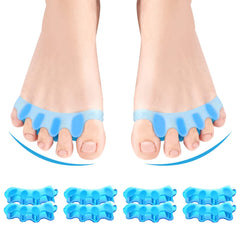 Juzure toe separators in soft silicone pack provide all-day comfort.