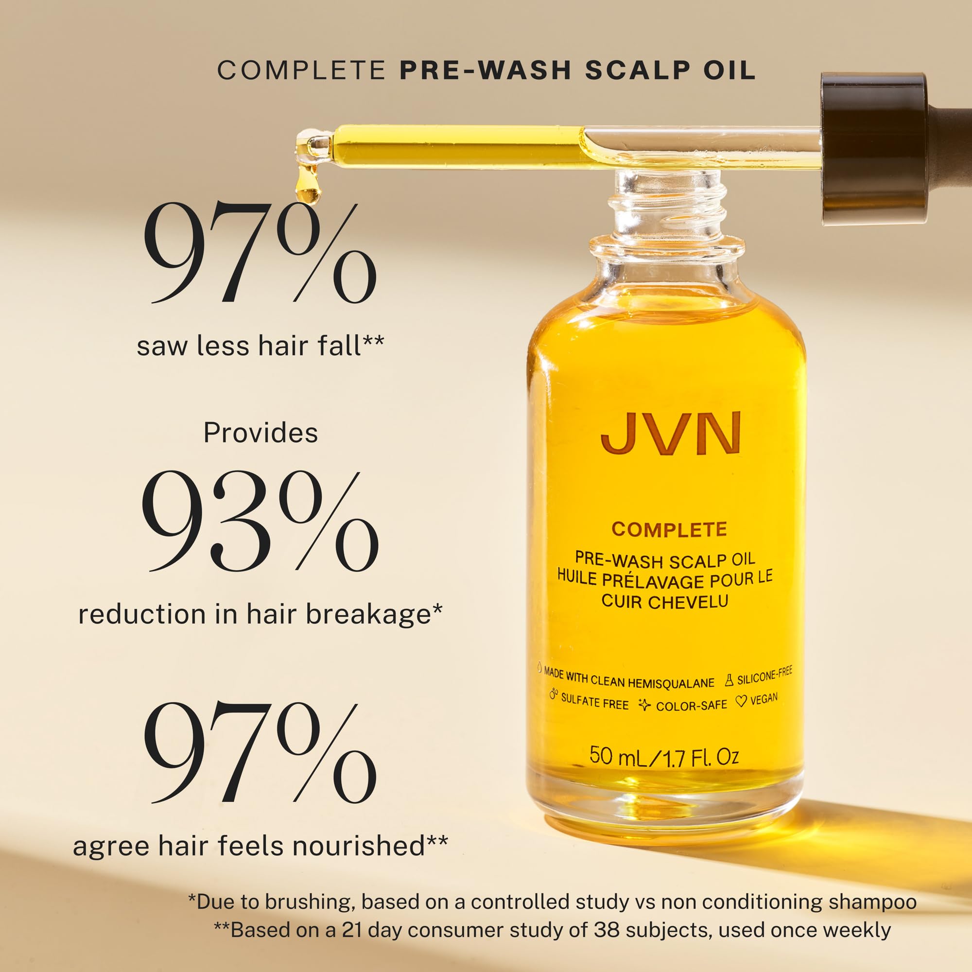JVN Air Dry Cream usage showing heat-free styling with shine.