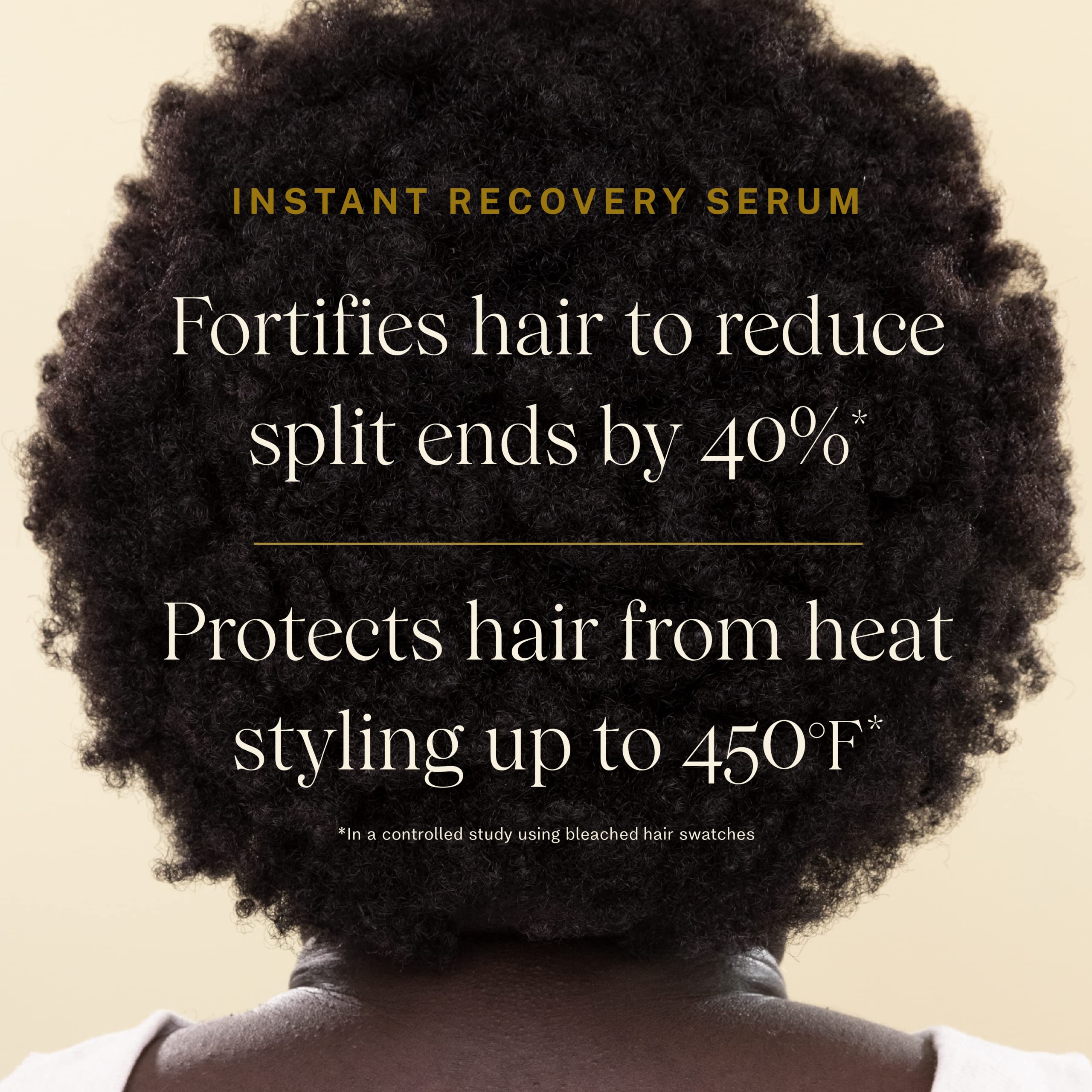 Close-up of smooth ends after using JVN serum for damage
