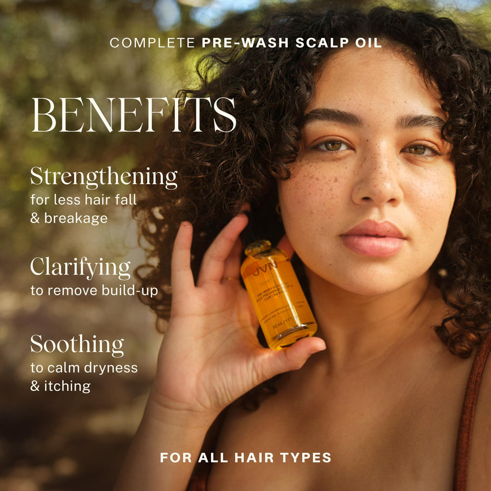 JVN Pre-Wash Scalp Oil droppers for scalp application deliver quick soothing at the roots.