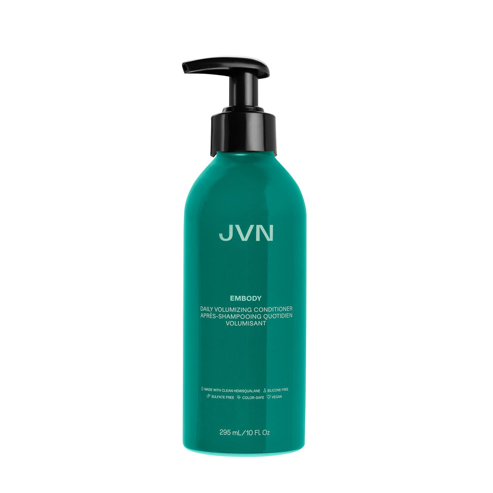 JVN Embody conditioner bottle front showing product design and label benefits