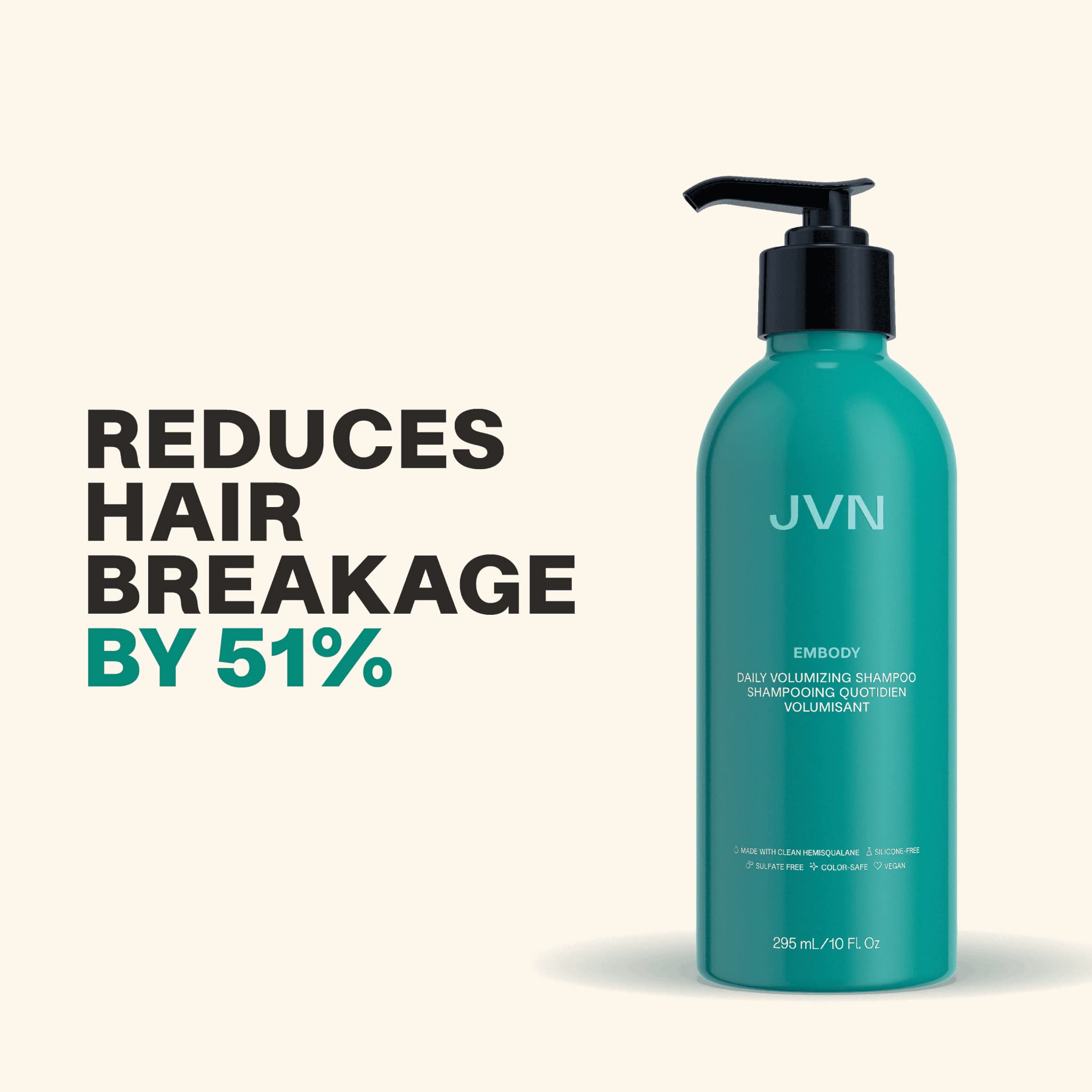 Lather from JVN Embody Volumizing Shampoo evenly coats hair lengths