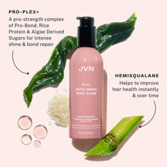 JVN Revive Bond Gloss application on hair reveals glaze-like finish
