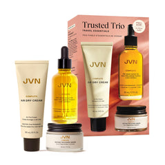 The JVN Trusted Trio travel packaging showcases the complete set for on-the-go hair care.