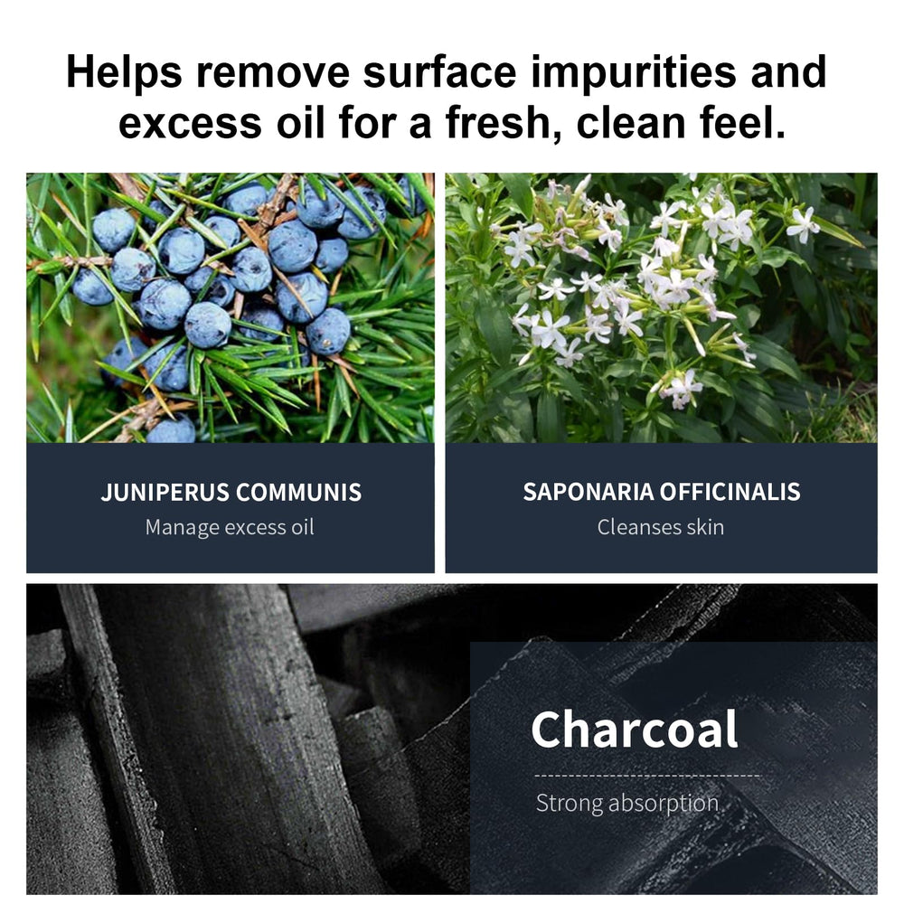JVR Charcoal Peel-Off Mask drying on skin signals impurity lifting and oil control.
