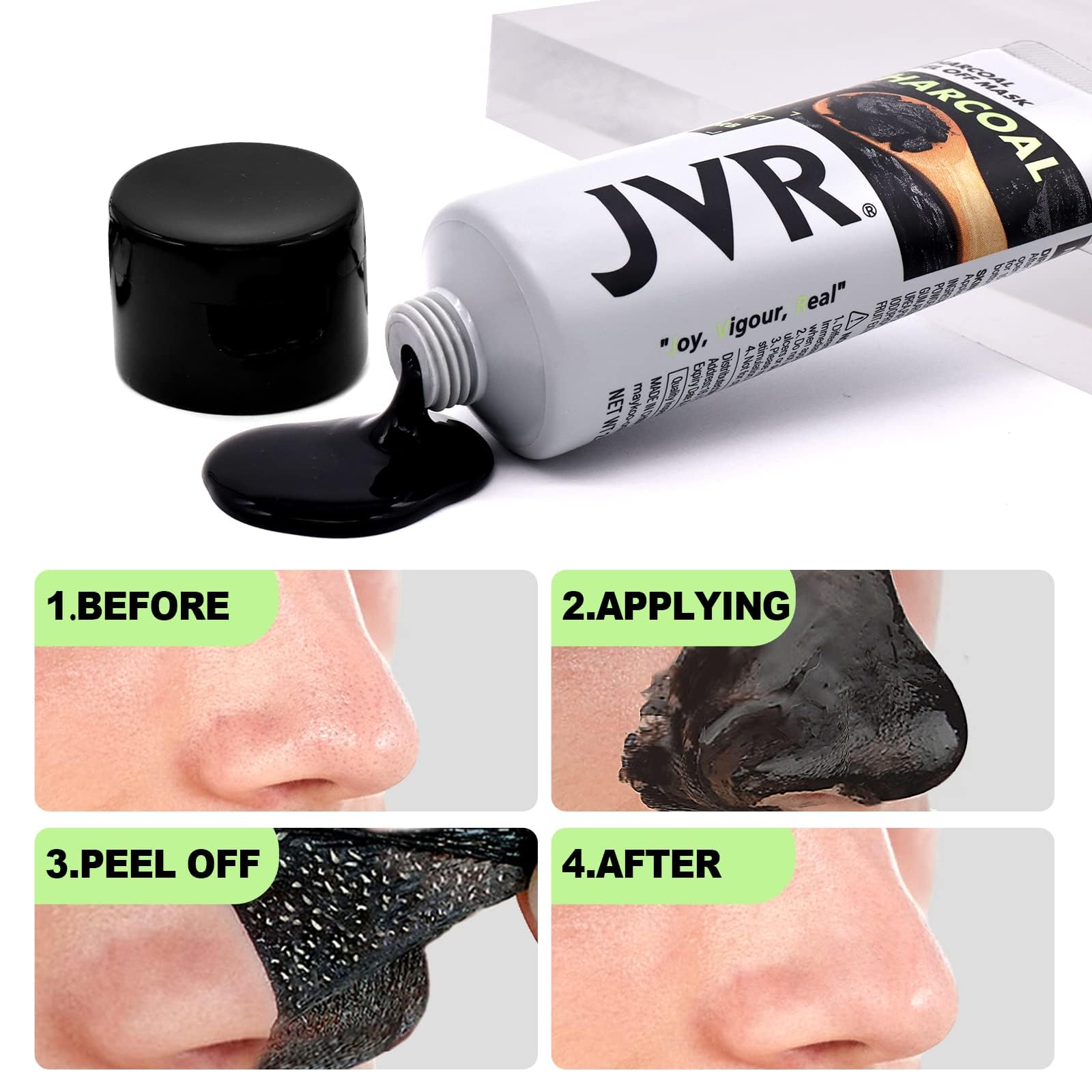 JVR Mascarilla carbón negro: limpieza superficial para piel limpia