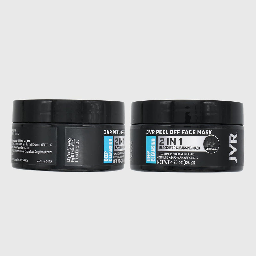 JVR mascarilla negra apta para todo tipo de piel.