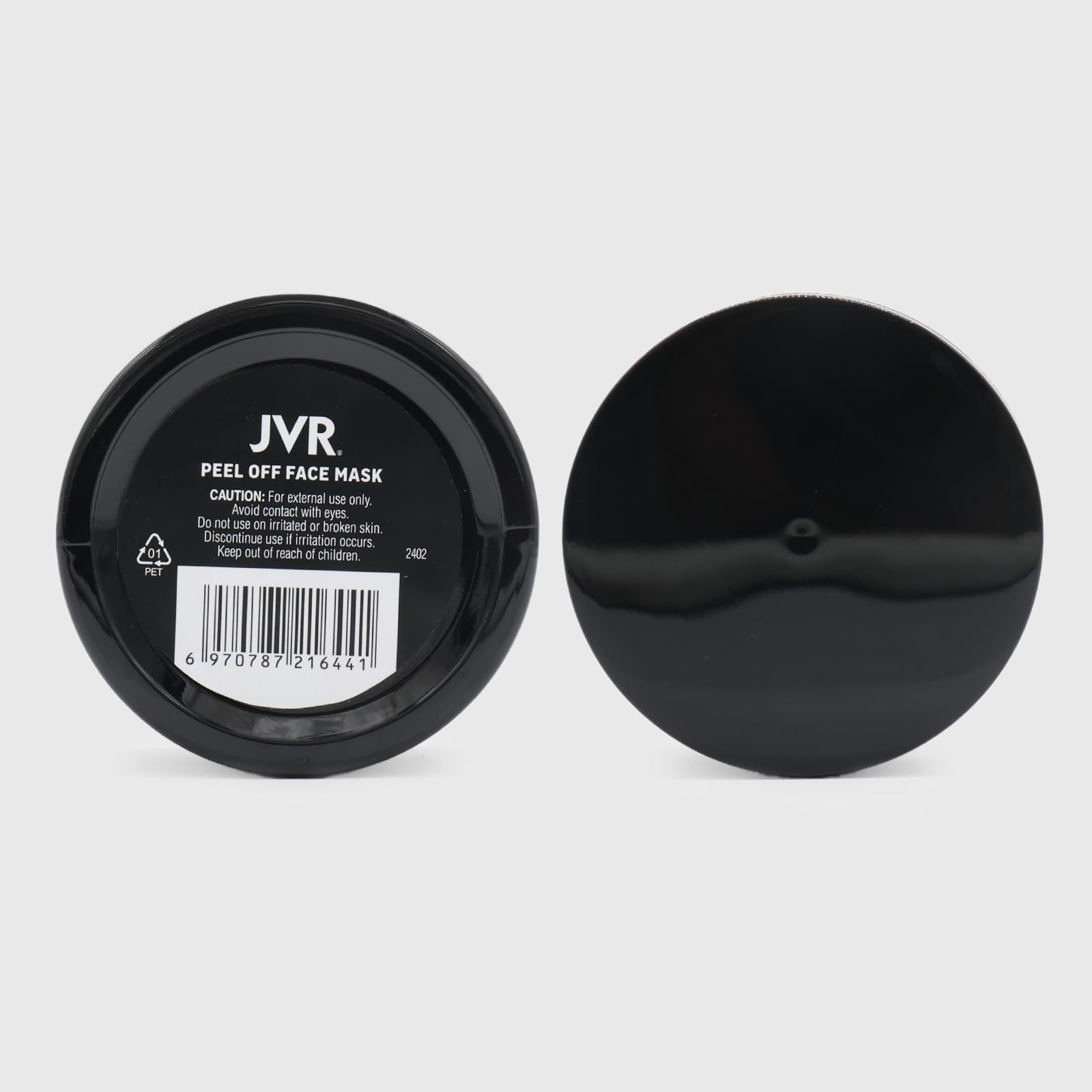 JVR mascarilla negra textura sedosa que facilita la retirada.