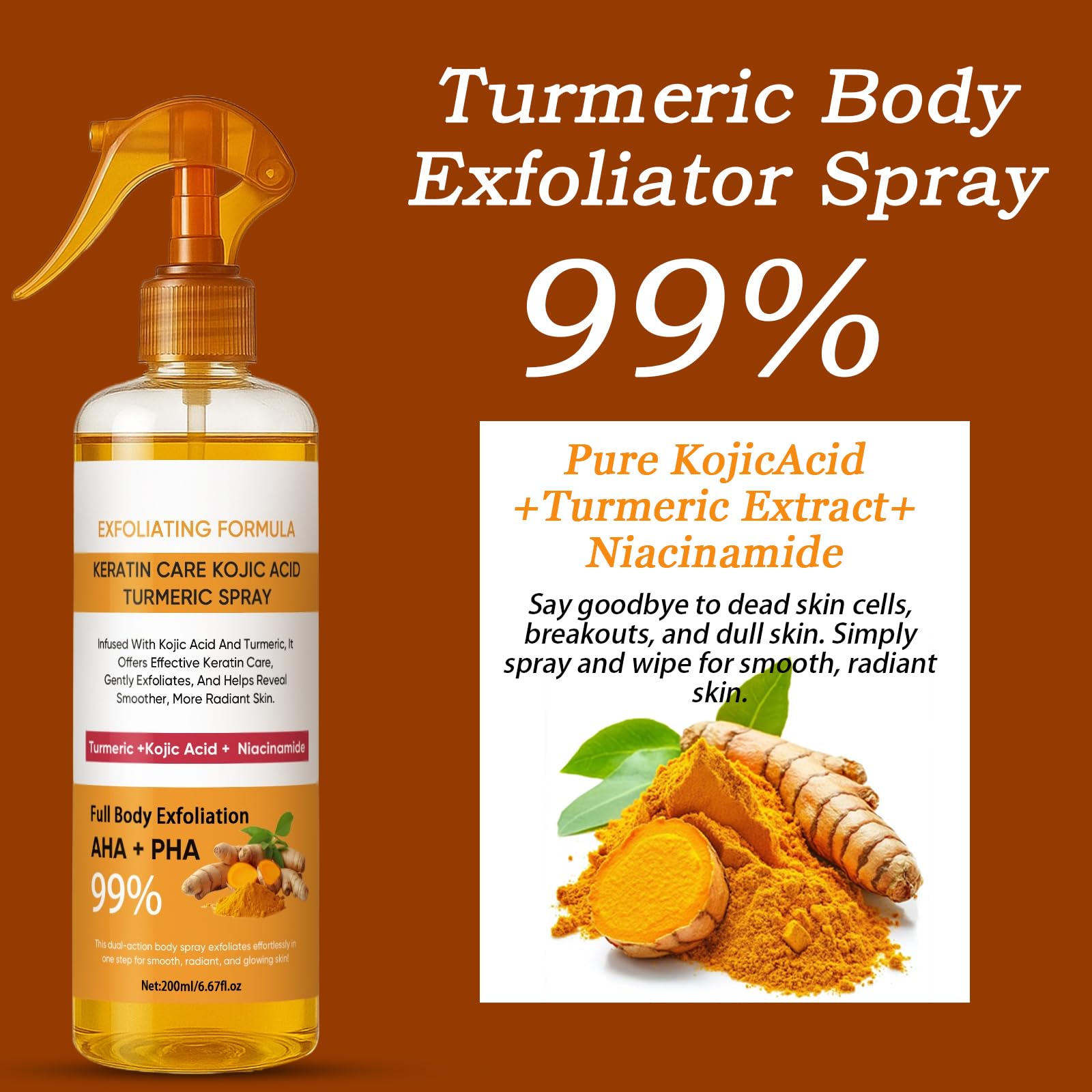 JXSVR Turmeric Spray texture close-up showing a lightweight, fast-absorbing formula.