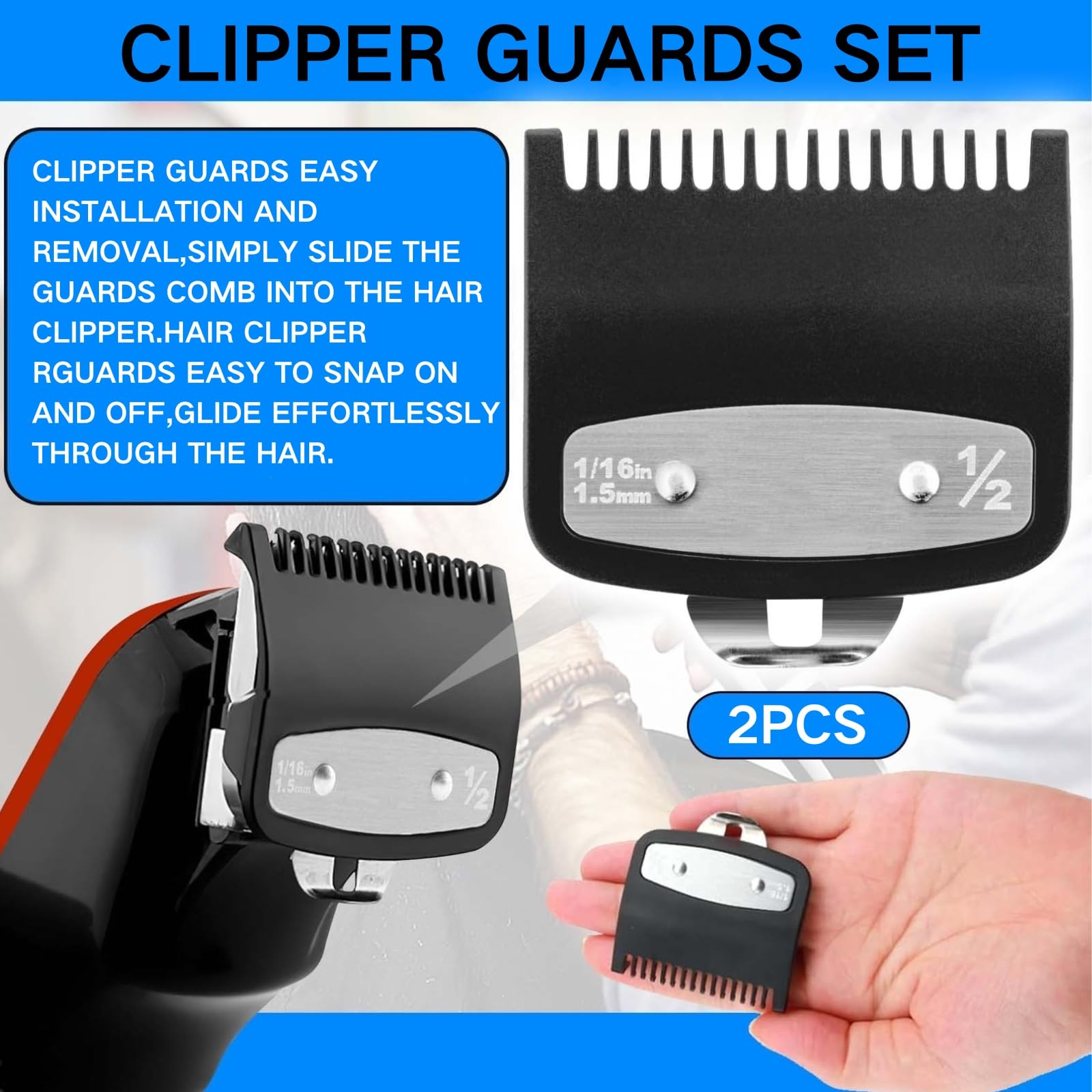 JYMBER 1-16 inch guard attached to a Wahl clipper for precise trimming.