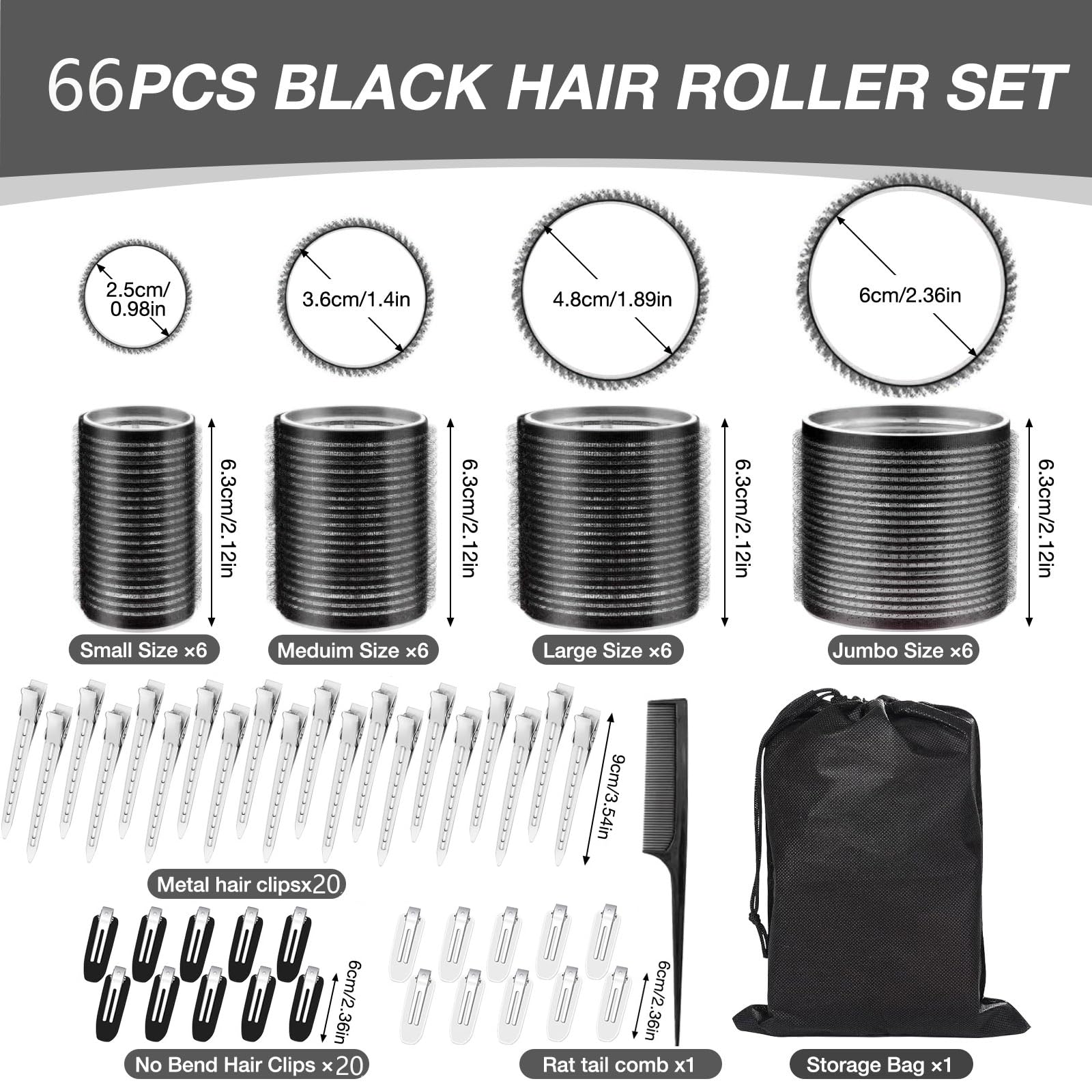 JZko 60mm jumbo rollers deliver strong volume for dramatic curls