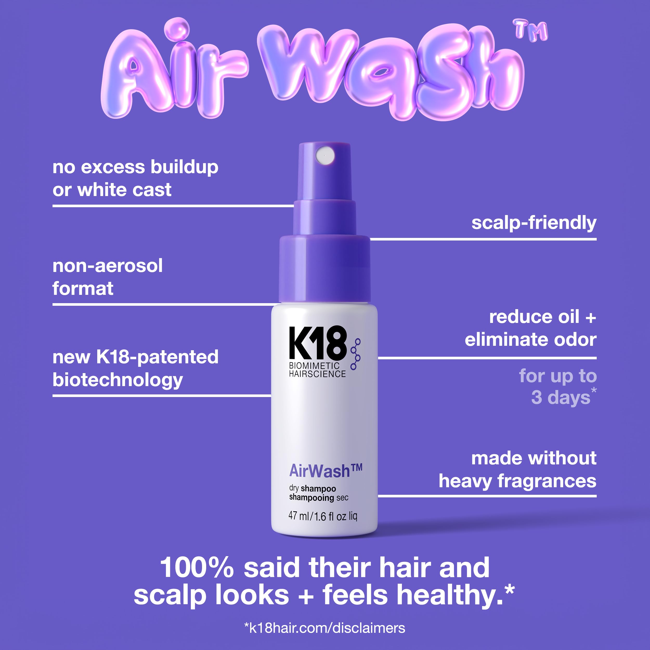 K18 AirWash application moment shows quick refresh between washes.