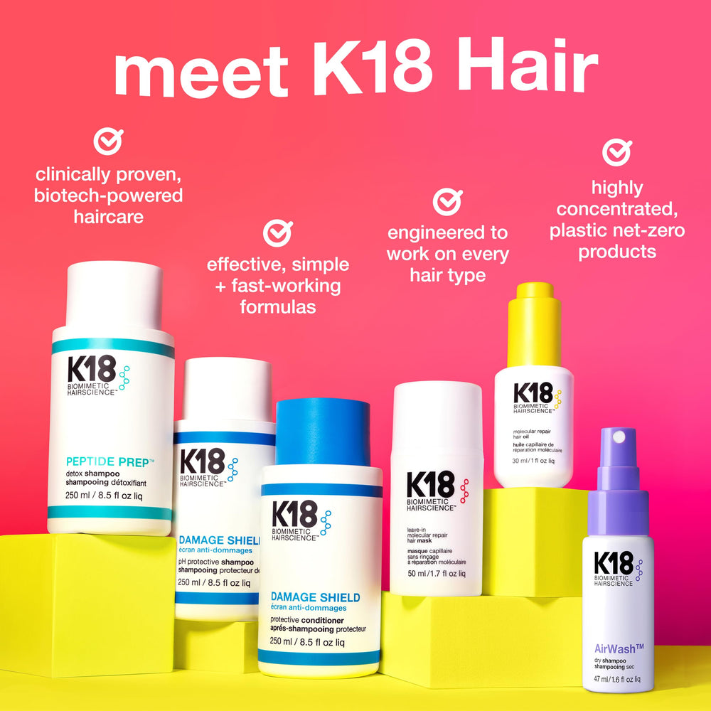 K18 AirWash after-use look shows clean, refreshed hair texture.