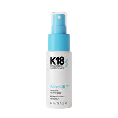 K18 AstroLift volume spray bottle delivers lift and fuller hair without weight.