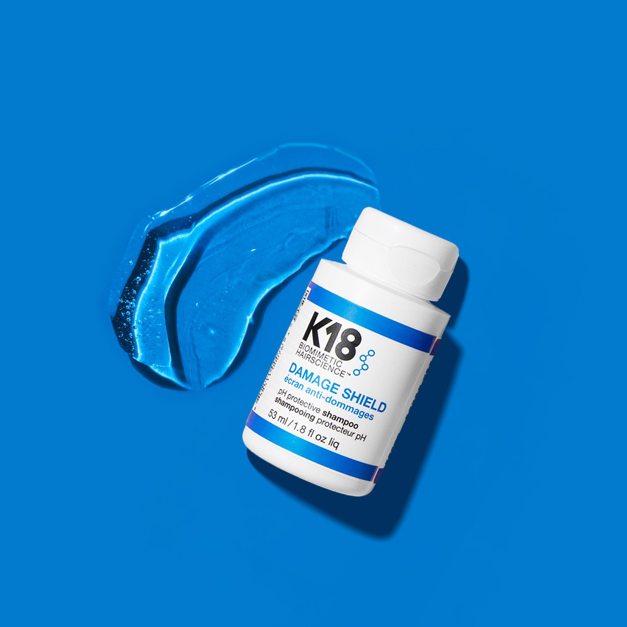 K18 Damage Shield Champú, ingredientes clave y péptidos que fortalecen el cabello.