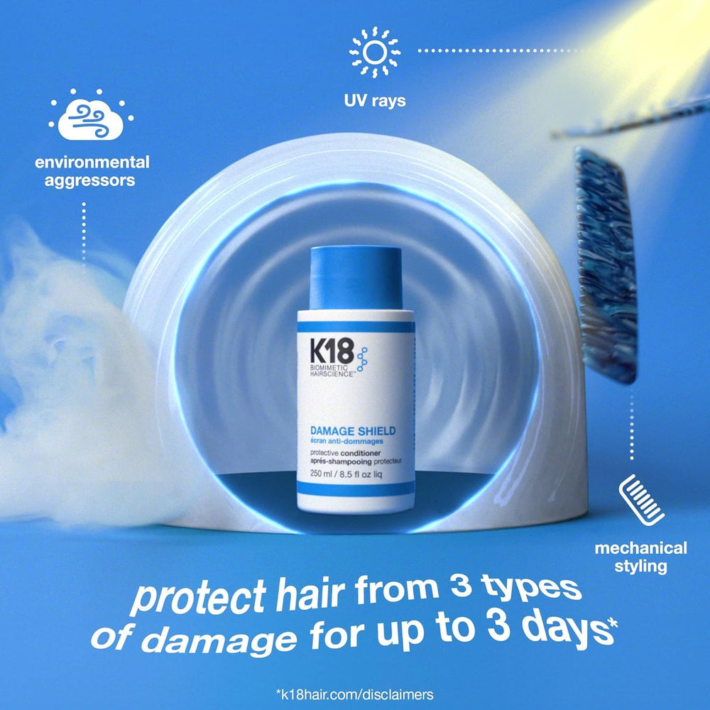 K18 Damage Shield conditioner being applied to hair during routine use