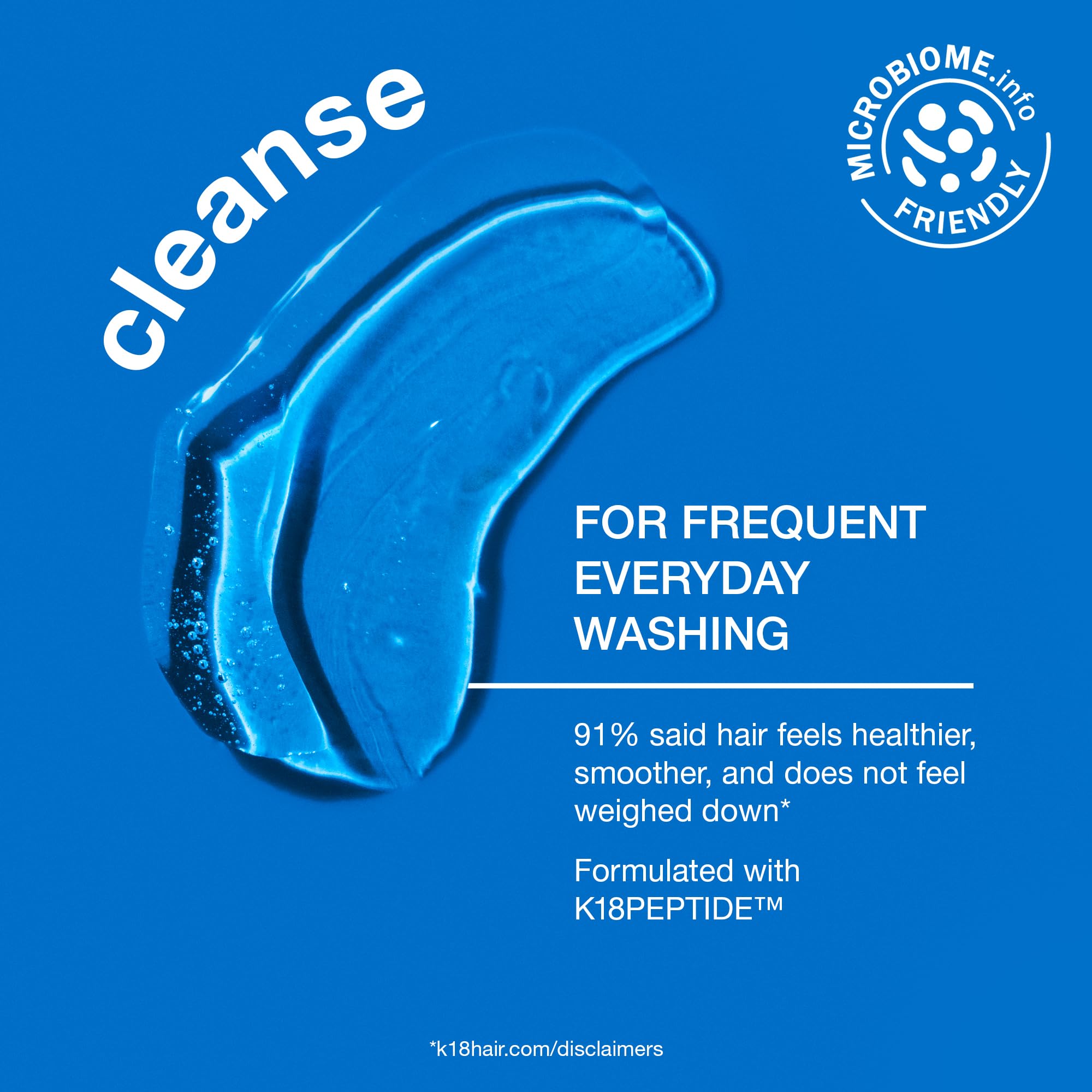 K18 Damage Shield foam lather for smooth detangling during wash.