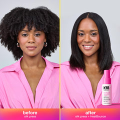 K18 HeatBounce smooths and detangles hair during styling