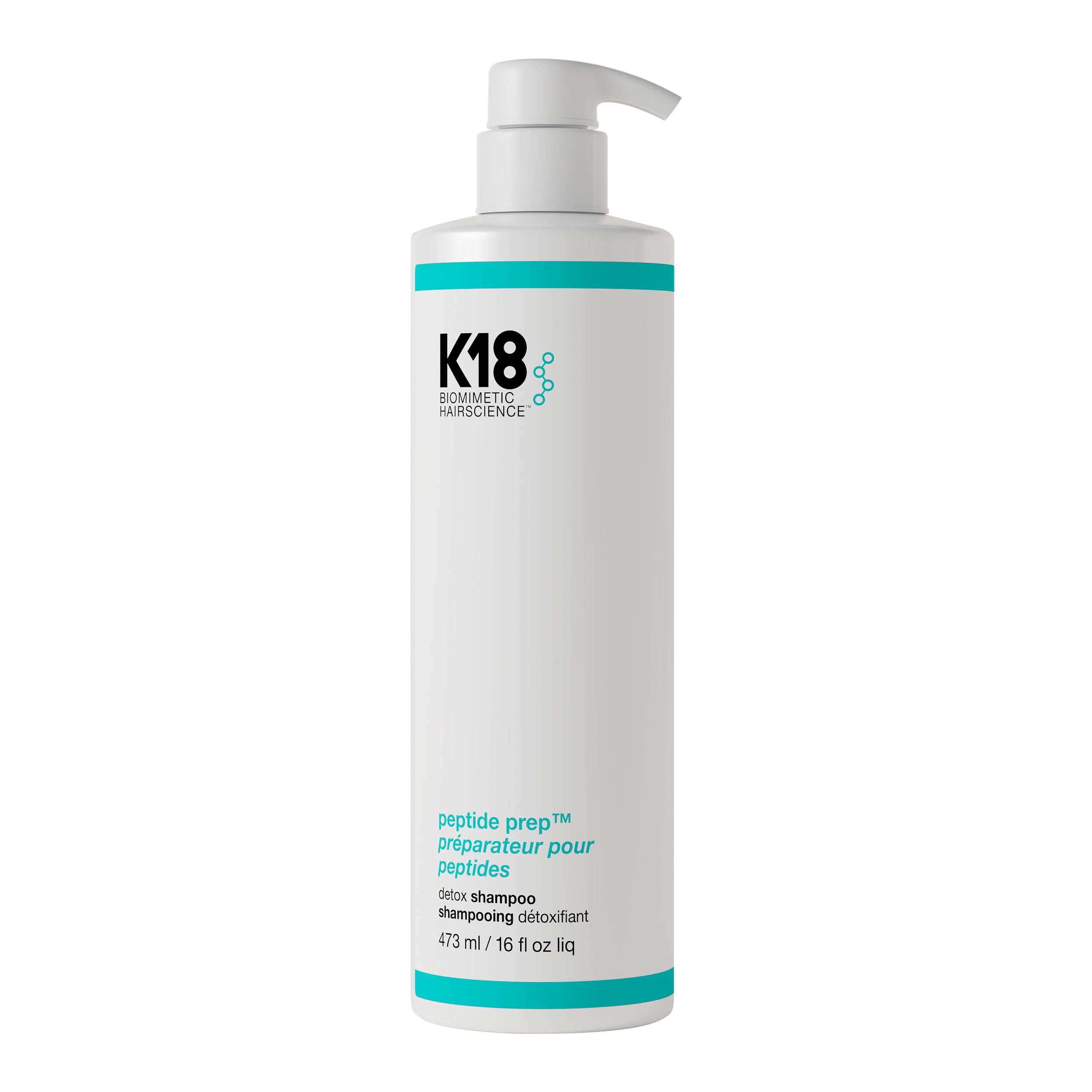 K18 Peptide Prep Color-Safe Detox Shampoo bottle front for color-treated hair