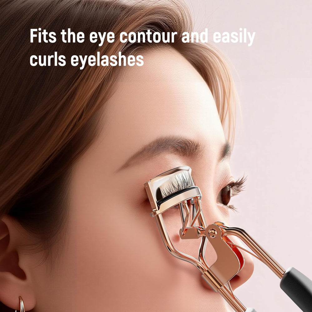 Kaasage wide-opening curve fits all eye shapes for uniform curling.