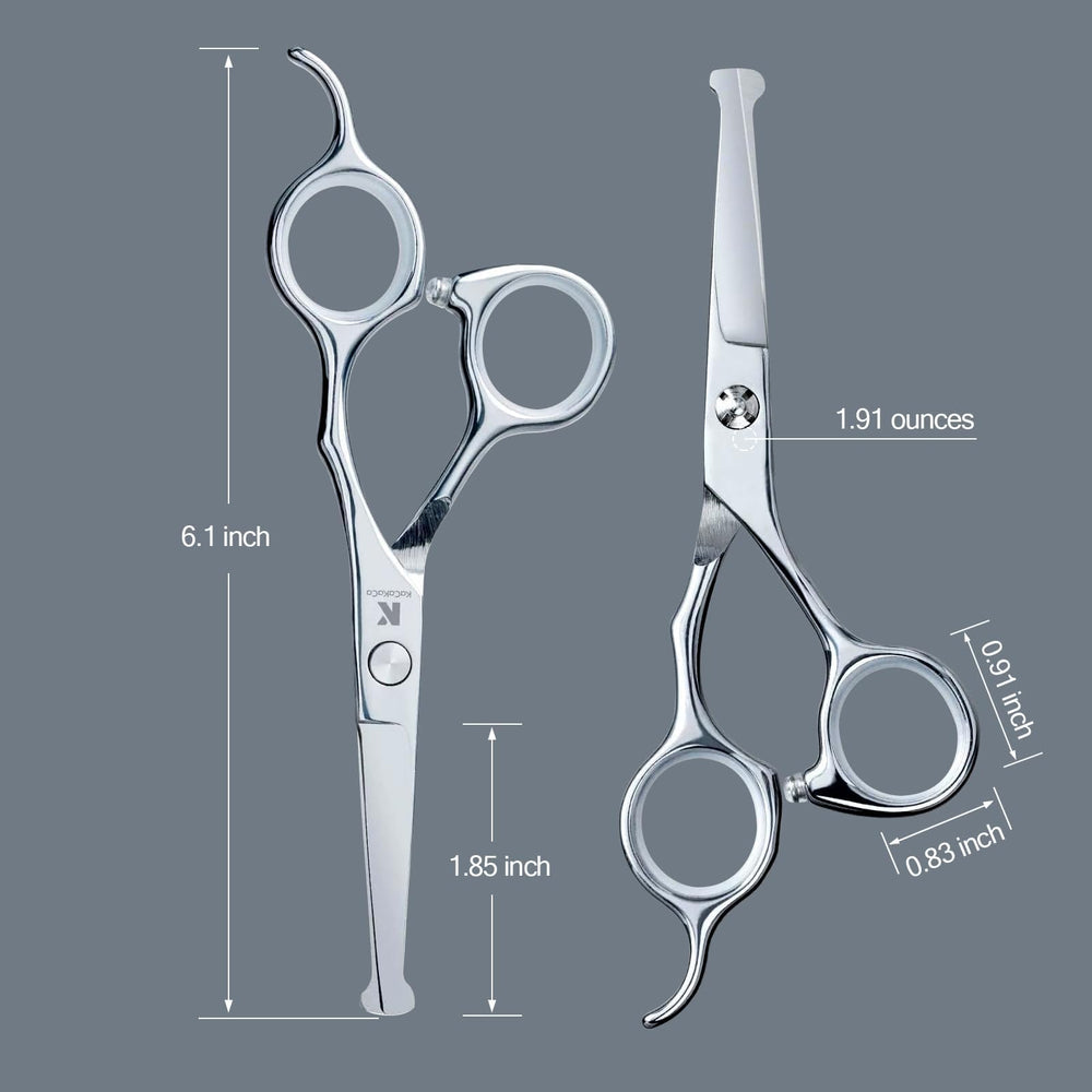 Kacacaca 6.1-inch scissors with 1.85-inch blades for precise trimming.