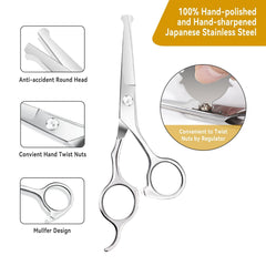 Kacacaca safety-rounded tips improve child-friendly trimming.
