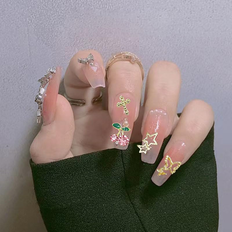 KACHIMOO gold nail charms 3D embellishments for dramatic nail designs
