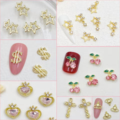 KACHIMOO gold nail charms cherries dangle add playful detail to nails
