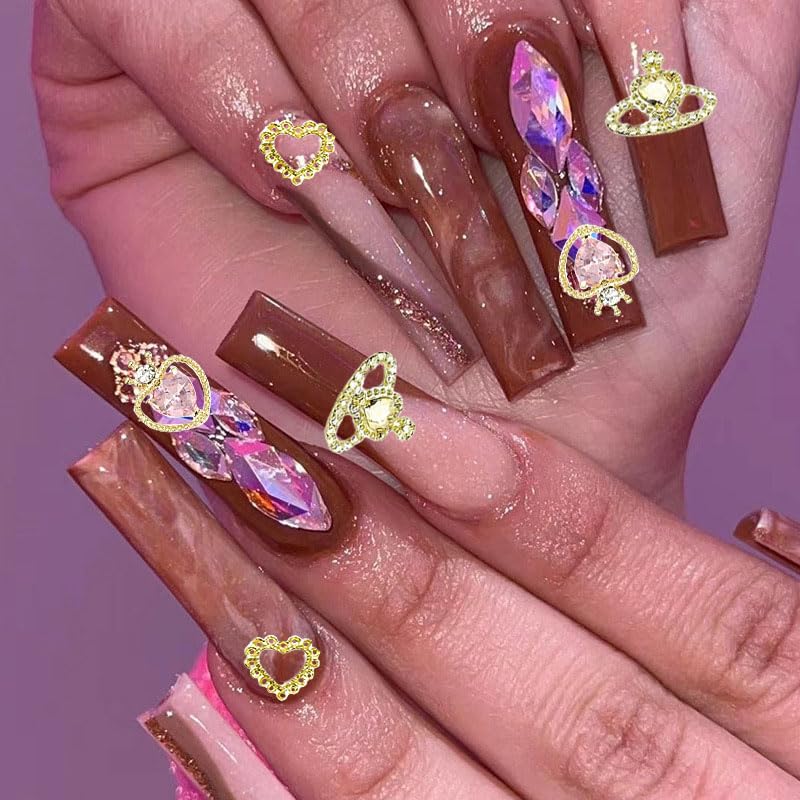 KACHIMOO gold nail charms pearl accents add subtle luxury to any manicure