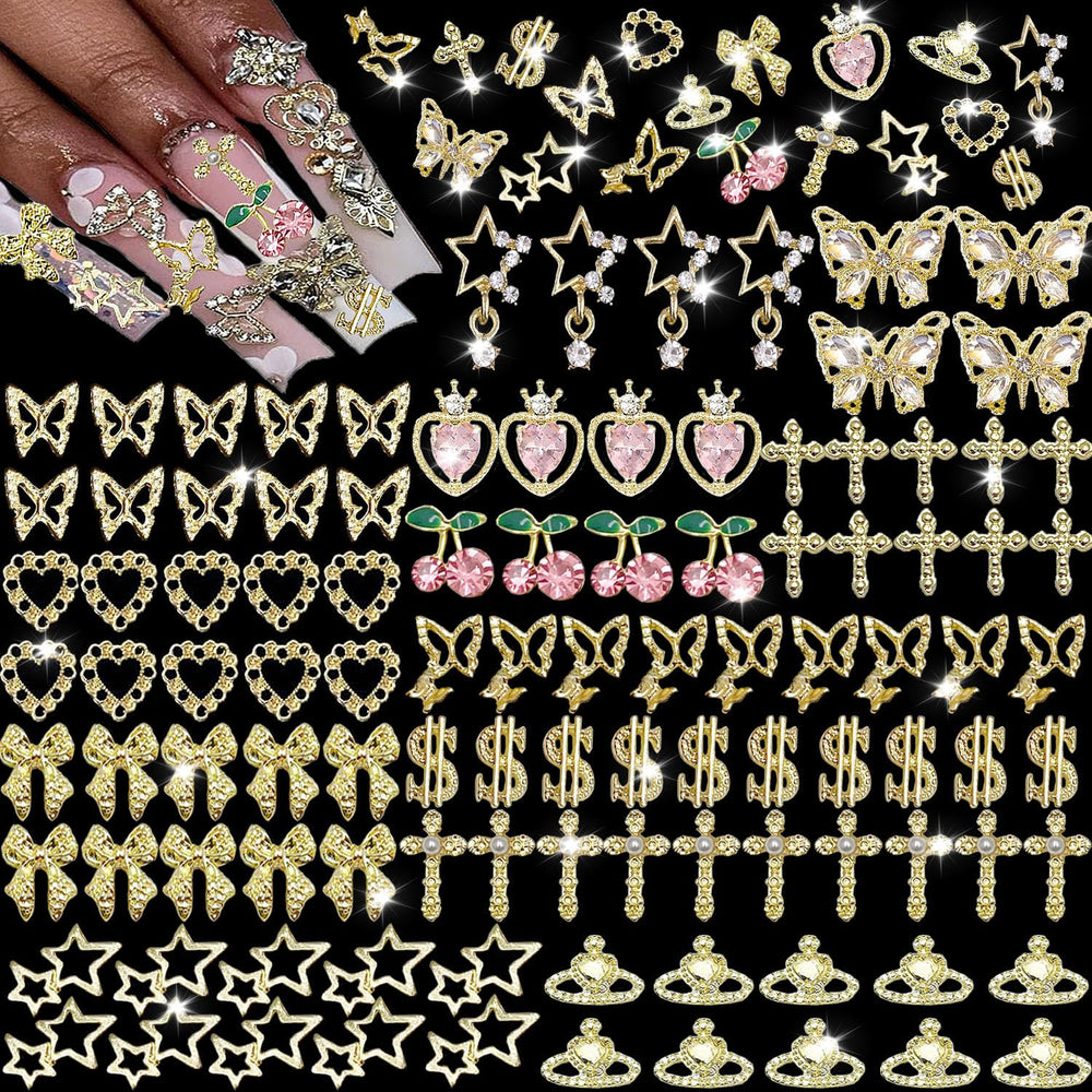 KACHIMOO gold nail charms stars and planets add celestial sparkle for chic nail art