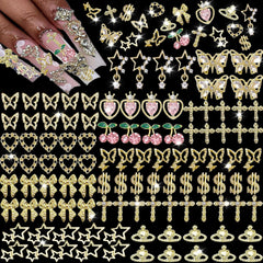 KACHIMOO gold nail charms stars and planets add celestial sparkle for chic nail art