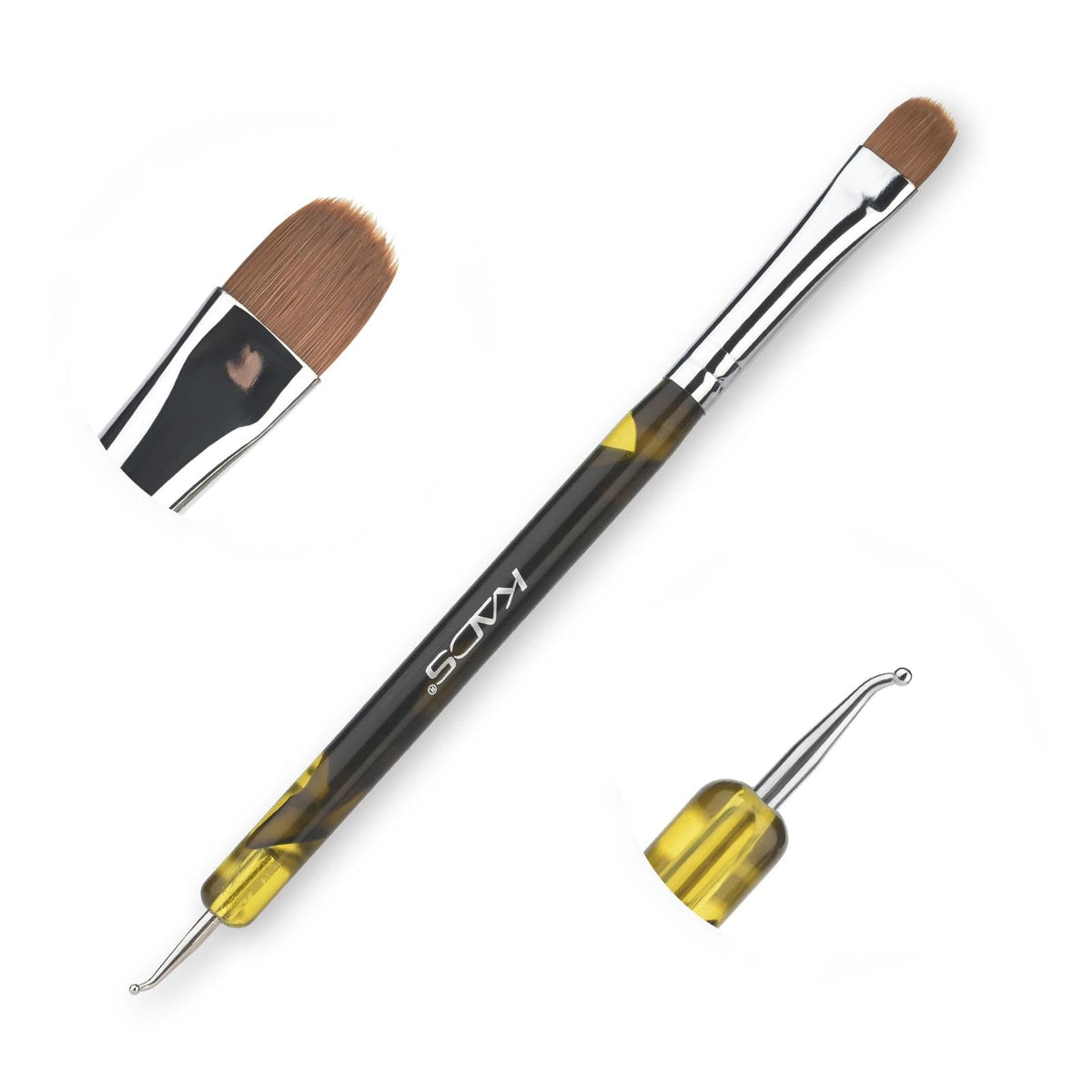 KADS French Brush 2-Way in action for precise nail art lines.
