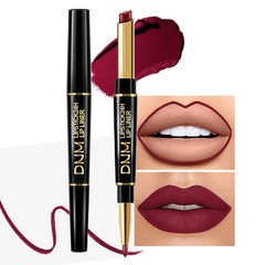 Kaely 2-in-1 lip liner set in dark plum for precise definition.