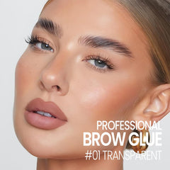 Kaely Brow Glue brush stroke applying clear gel for definition