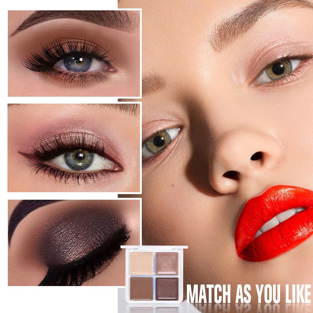 Kaely Cream Eyeshadow Quad waterproof and smudge-proof formula stays put through activities.