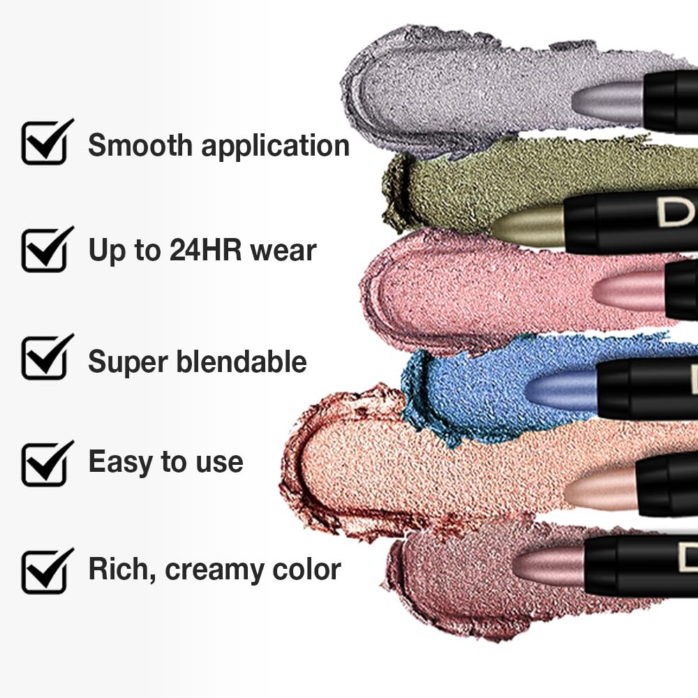 Kaely eye shadow sticks on eyelid demonstrate smooth, crease-free application.