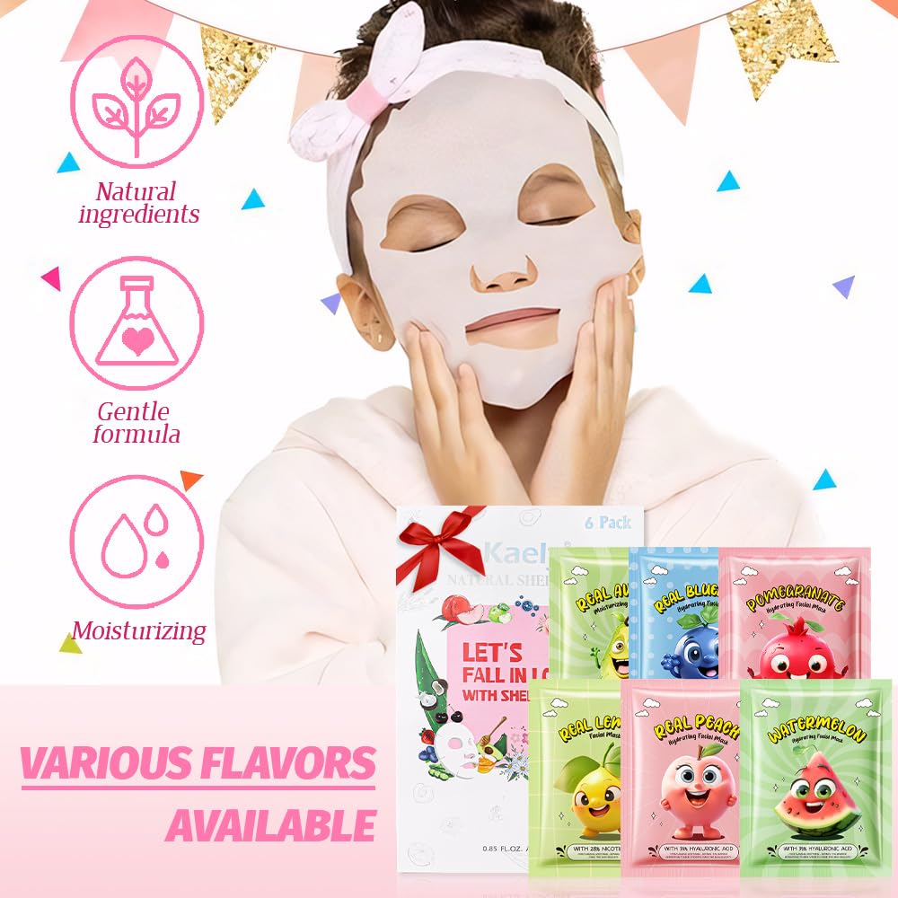 Kaely strawberry facial mask sheet nourishes and hydrates for a dewy look