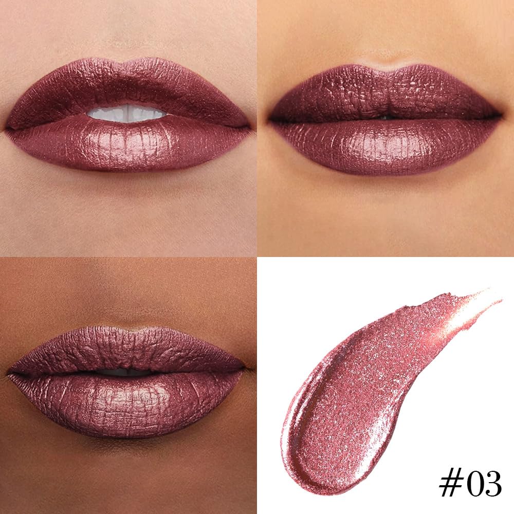kaely gama-tonos metalicos labios: variedad de tonos neutro y rojo intenso.