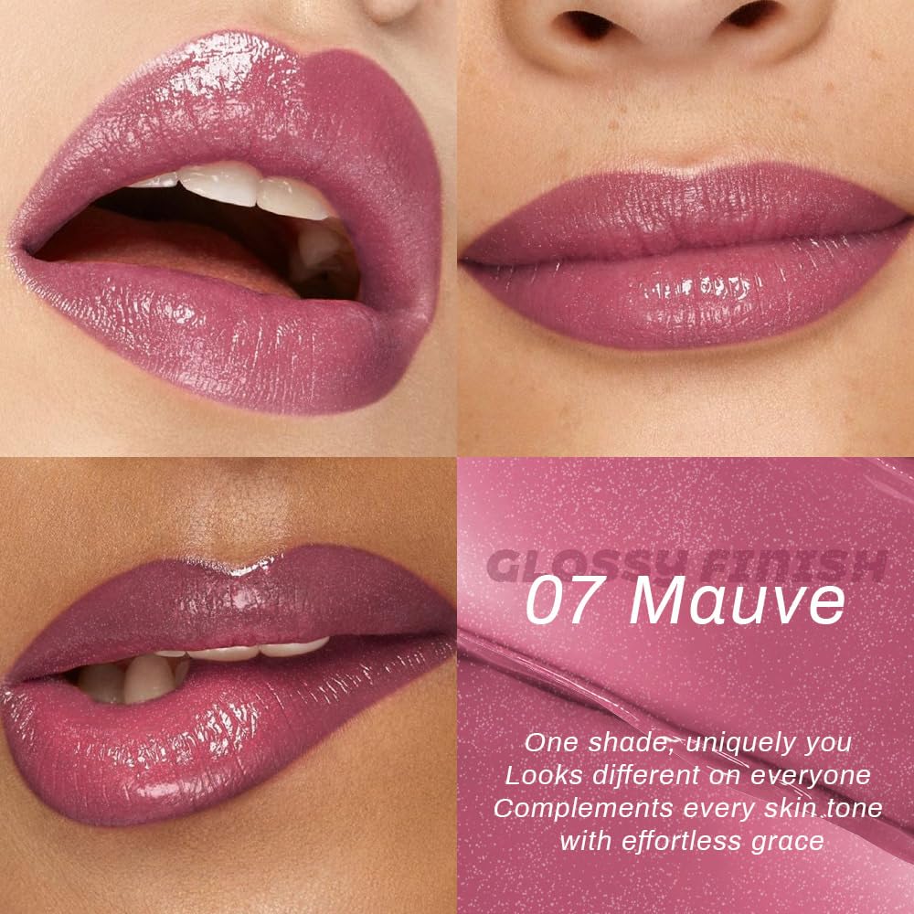 Kaely Mauve Honey Lipstick application demonstrates smooth, non-sticky wear.