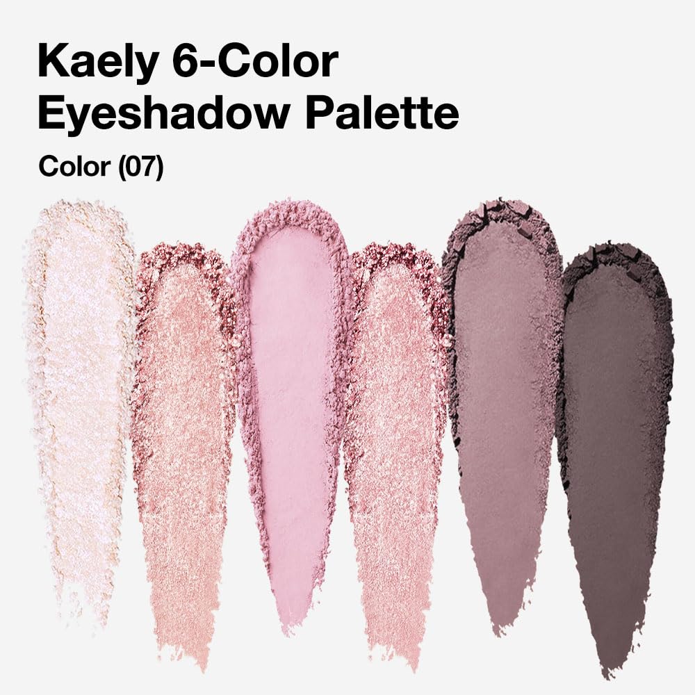 Kaely paleta mini abierta con espejo, muestra tonos neutros y brillo sutil.