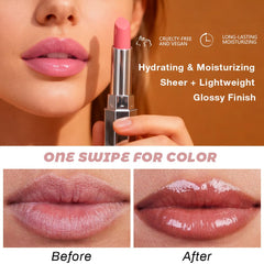 Kaely Raisin Honey Lipstick Tint 08 closeup texture emphasizing smooth, non-sticky glide
