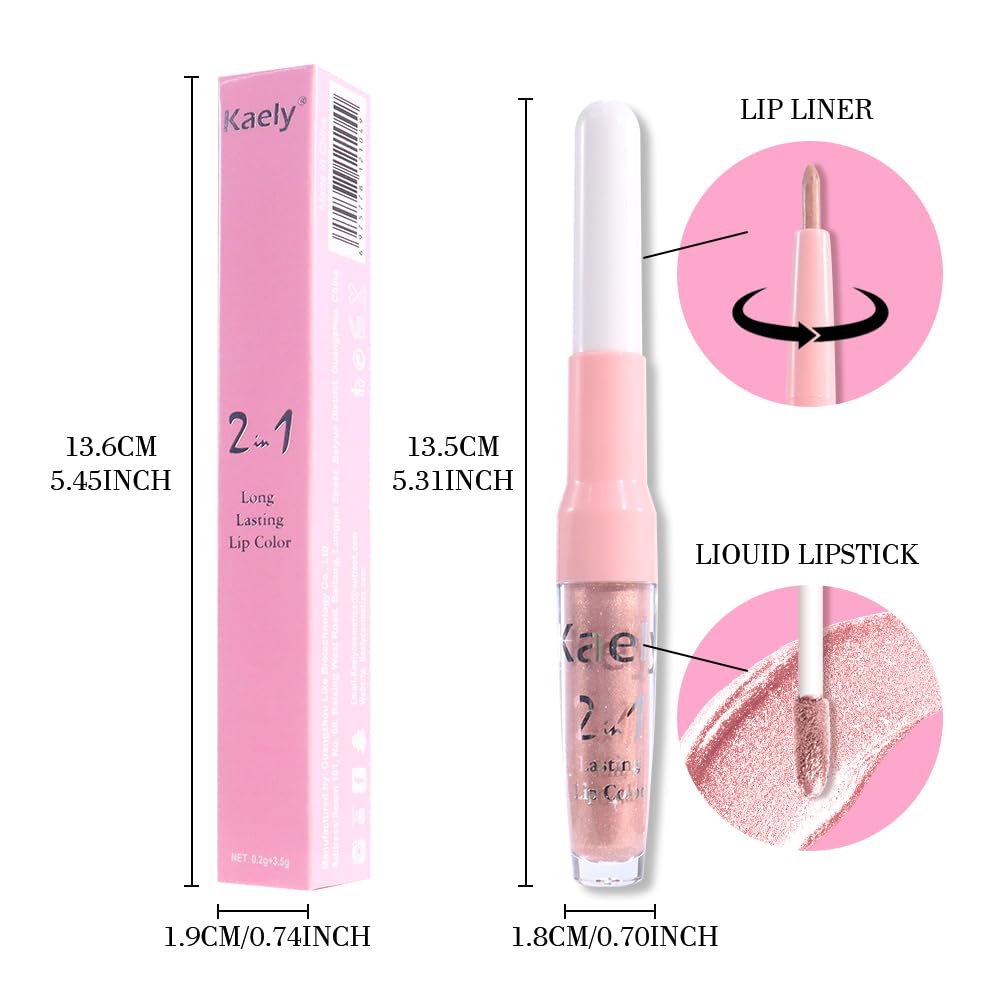 Textura brillo labial Kaely con acabado resplandeciente y duradero.